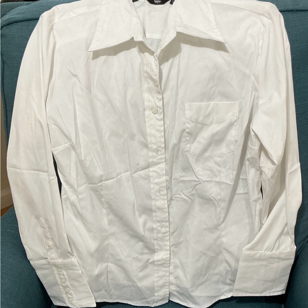 NEW VINTAGE WHITE LONG SLEEVE BUTTON DOWN SHIRT - Picture 3 of 6